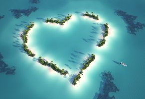 love,остров,сердце,пальмы,тропики,океан,heart,island,turquoise