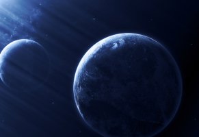 sci fi,blue,dark,light effect,planets