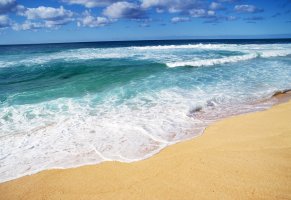 волны,песок,пляж,лето,берег