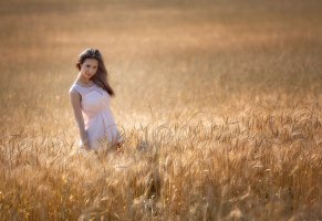 лето,поле,жито,пшеница,девушка