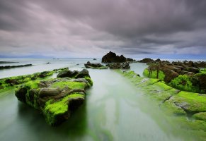 ocean,clouds,rocks,камни,skyscapes,stones,вода,fog,moss,природа,landscapes