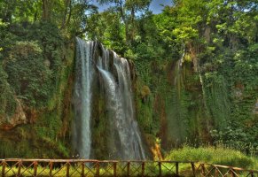 деревья,водопад,обрыв,monasterio de piedra,spain,поток,скала,испания,парк