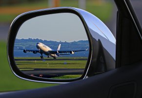 авто,зеркало,самолет,отражение