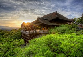 киемидзу-дера,киото,храм,япония,закат
