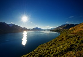 новая зеландия,lake wakatipu,new zealand,озеро