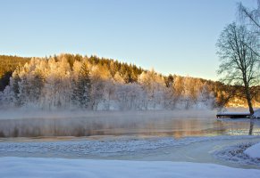 ulefoss,telemark fylke,norway,frosty lake