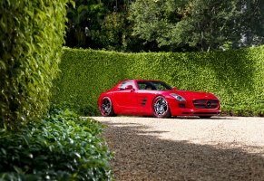 sls,amg,63,мерседес бенц,mercedes-benz,red,front