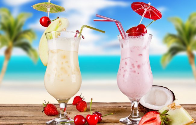 summer,food,glasses,cocktails,fruits,cocktail,coconut,melon,strawberries,cherries