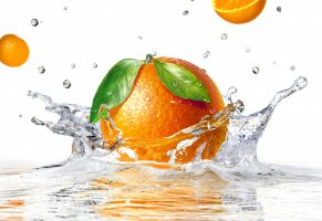 апельсин,вода,white background,water,sprays,брызги,белый фон,orange