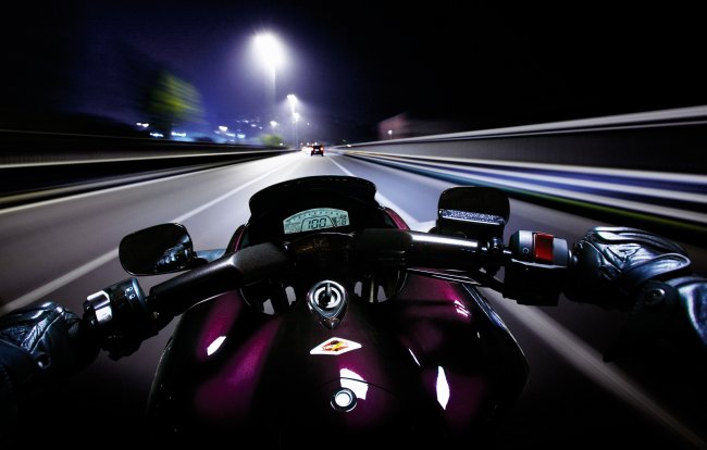 мотоцикл,дорога,ночь,скорость