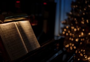 фары,ноты,рождественская елка,пианино,рождество,Музыка,украшения