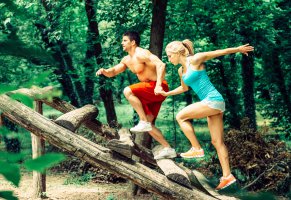 фитнесс,природа,мужчина,бег,девушка,спорт