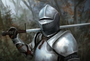 рыцарь,меч,доспехи,средневековье,шлем,воин
