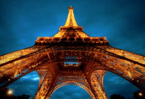 огни,франция,небо,эйфелевая башня,париж,ночь